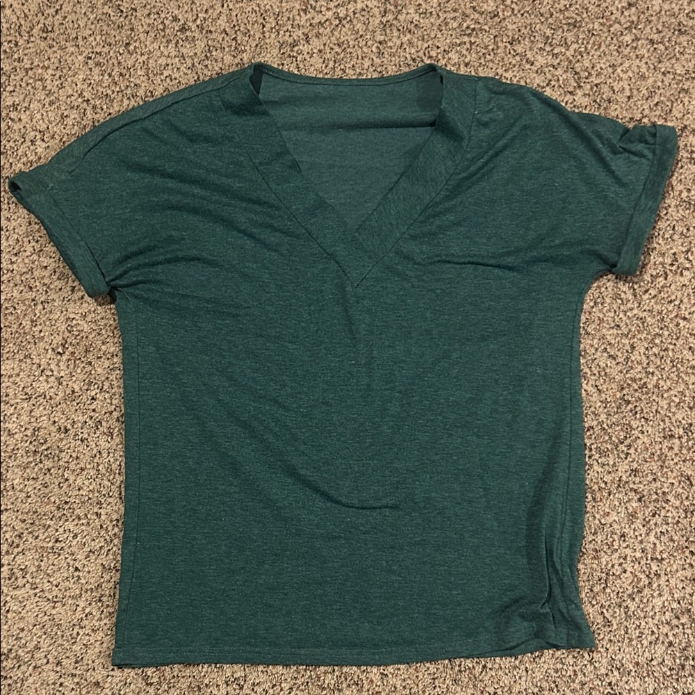Amazon Women's V-Neck Short Sleeve Tee - Dark Green